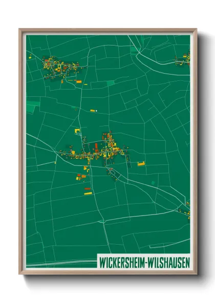 Une affiche de carte sur Wickersheim-Wilshausen