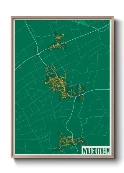 Une affiche de carte sur Willgottheim