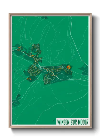 Une affiche de carte sur Wingen-sur-Moder