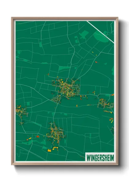 Une affiche de carte sur Wingersheim