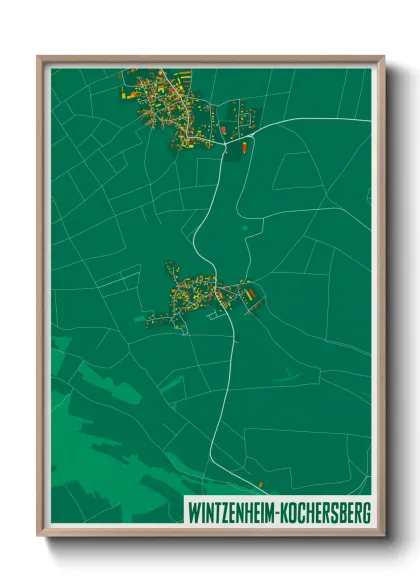 Une affiche de carte sur Wintzenheim-Kochersberg