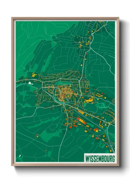 Une affiche de carte sur Wissembourg