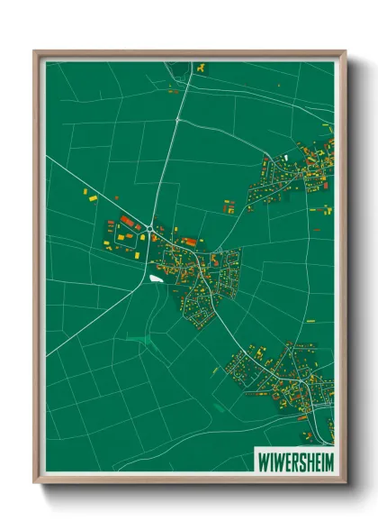 Une affiche de carte sur Wiwersheim
