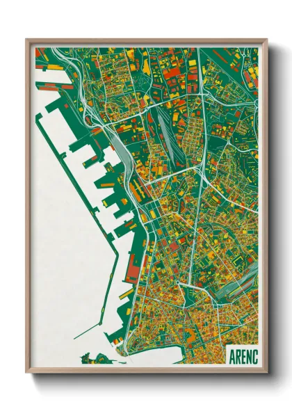 Une affiche de carte sur Arenc