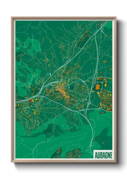 Une affiche de carte sur Aubagne