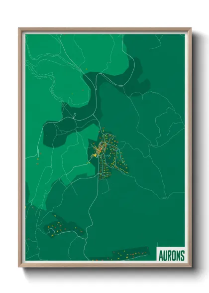 Une affiche de carte sur Aurons