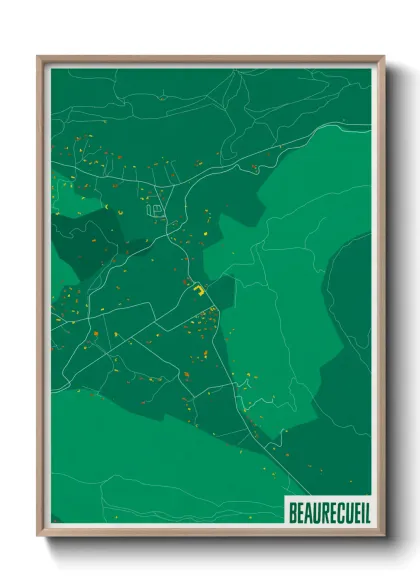 Une affiche de carte sur Beaurecueil