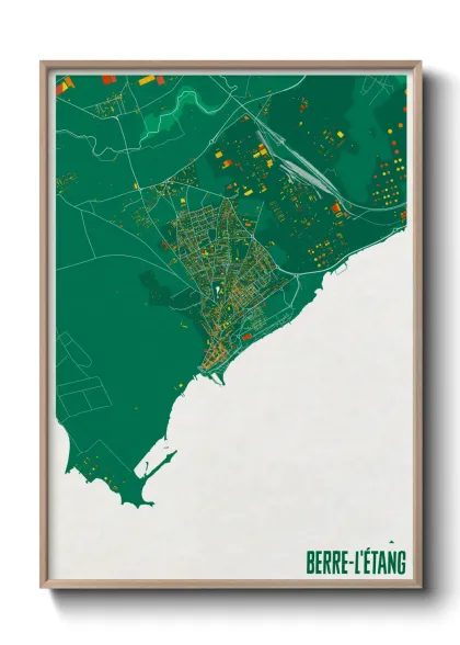 Une affiche de carte sur Berre-l'Étang