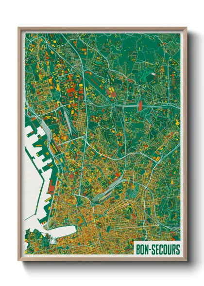 Une affiche de carte sur Bon-Secours