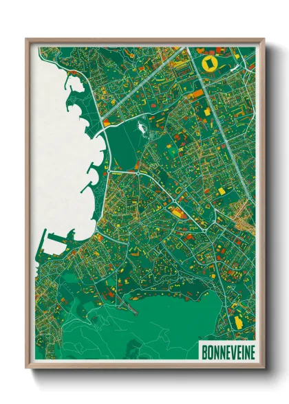 Une affiche de carte sur Bonneveine