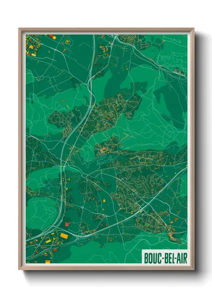 Une affiche de carte sur Bouc-Bel-Air