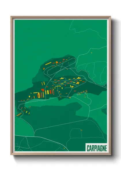 Une affiche de carte sur Carpiagne