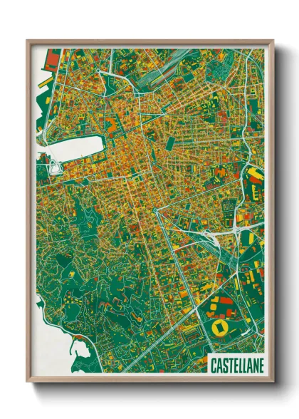 Une affiche de carte sur Castellane
