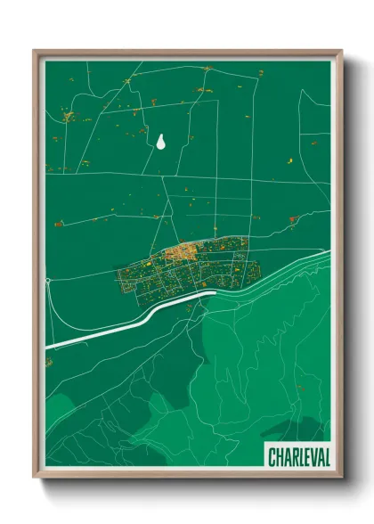 Une affiche de carte sur Charleval