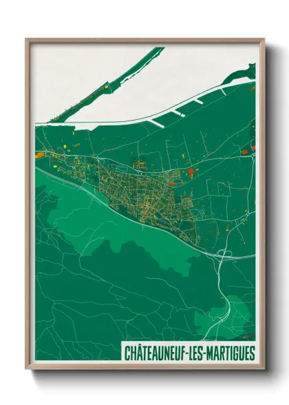 Une affiche de carte sur Châteauneuf-les-Martigues