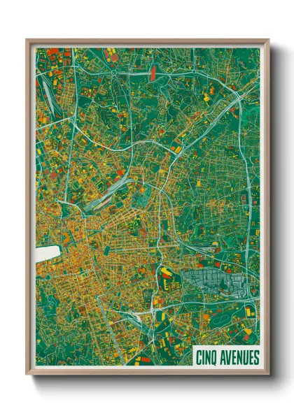 Une affiche de carte sur Cinq Avenues