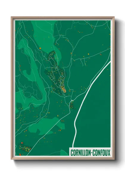 Une affiche de carte sur Cornillon-Confoux