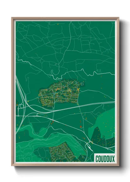 Une affiche de carte sur Coudoux