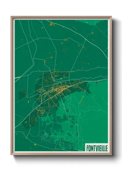 Une affiche de carte sur Fontvieille