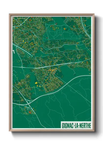Une affiche de carte sur Gignac-la-Nerthe