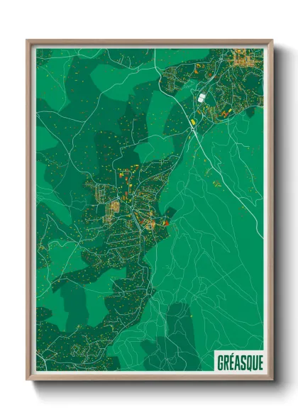 Une affiche de carte sur Gréasque