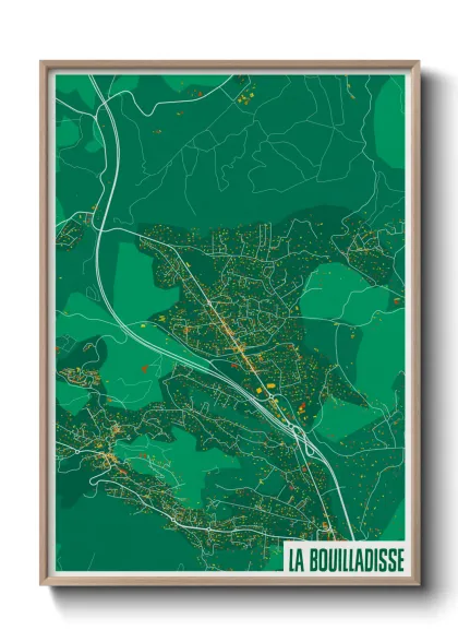 Une affiche de carte sur La Bouilladisse