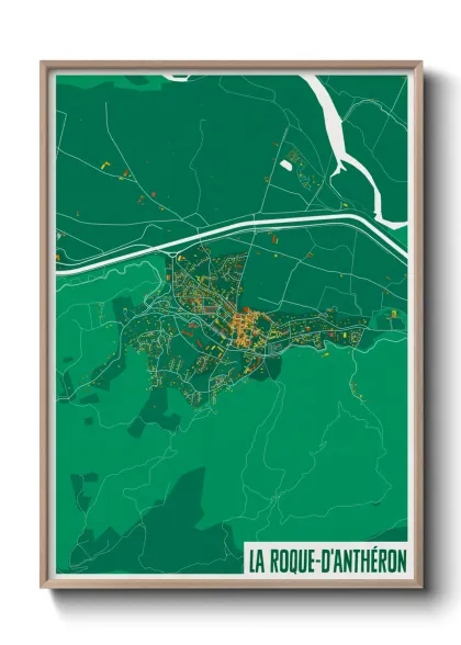 Une affiche de carte sur La Roque-d'Anthéron