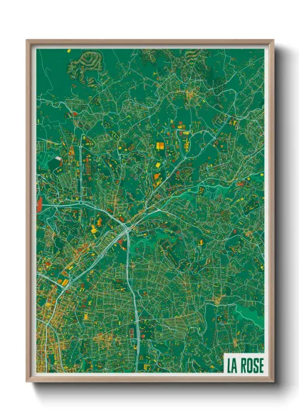 Une affiche de carte sur La Rose