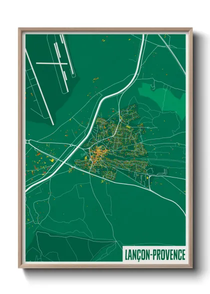 Une affiche de carte sur Lançon-Provence