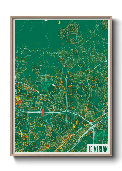 Une affiche de carte sur Le Merlan