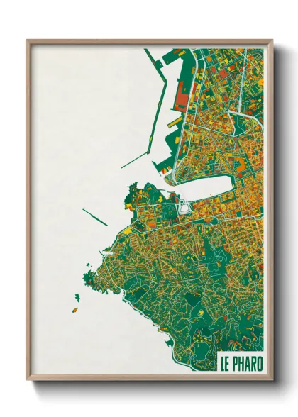 Une affiche de carte sur Le Pharo