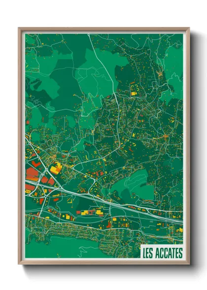 Une affiche de carte sur Les Accates