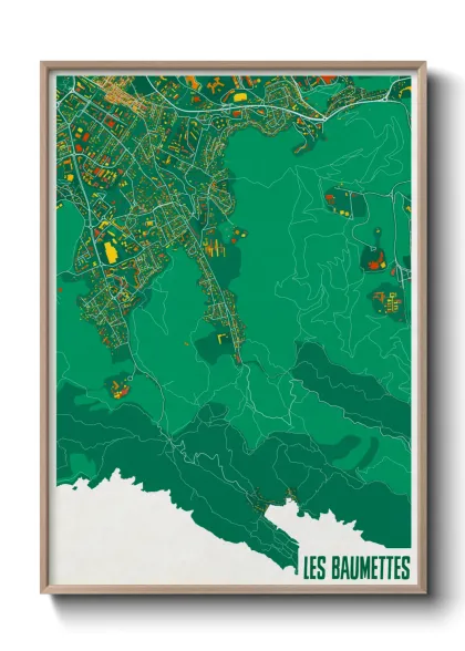 Une affiche de carte sur Les Baumettes