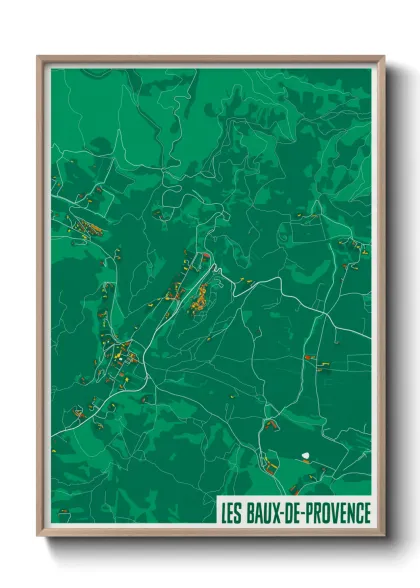 Une affiche de carte sur Les Baux-de-Provence
