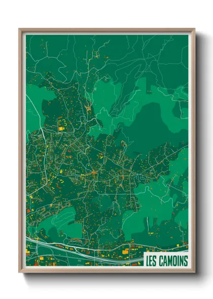 Une affiche de carte sur Les Camoins