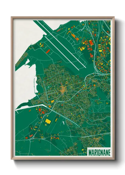 Une affiche de carte sur Marignane