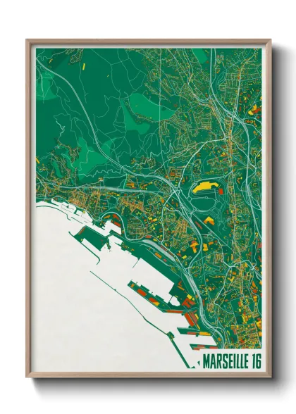 Une affiche de carte sur Marseille 16