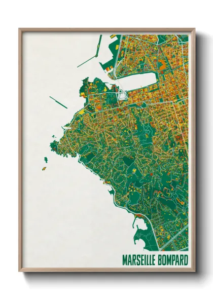 Une affiche de carte sur Marseille Bompard
