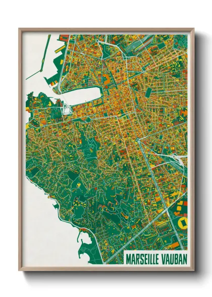 Une affiche de carte sur Marseille Vauban