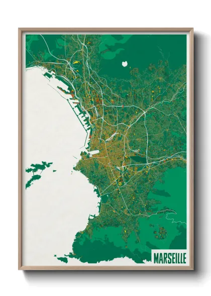Une affiche de carte sur Marseille