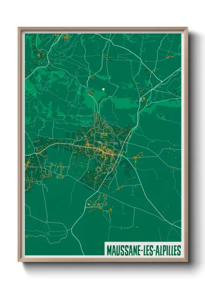 Une affiche de carte sur Maussane-les-Alpilles