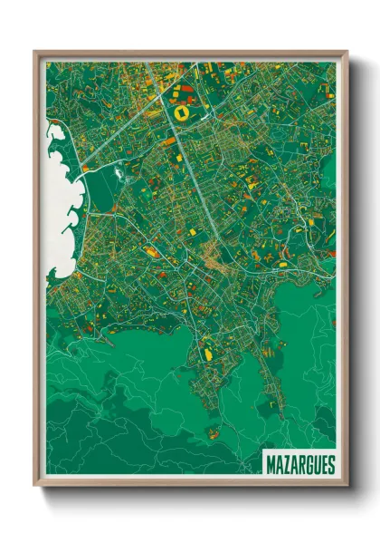 Une affiche de carte sur Mazargues