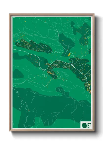 Une affiche de carte sur Mimet