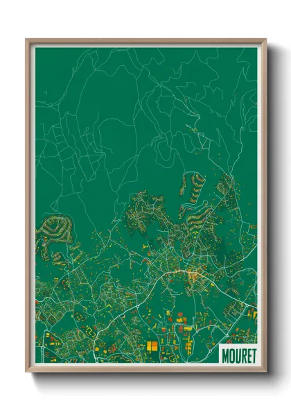Une affiche de carte sur Mouret