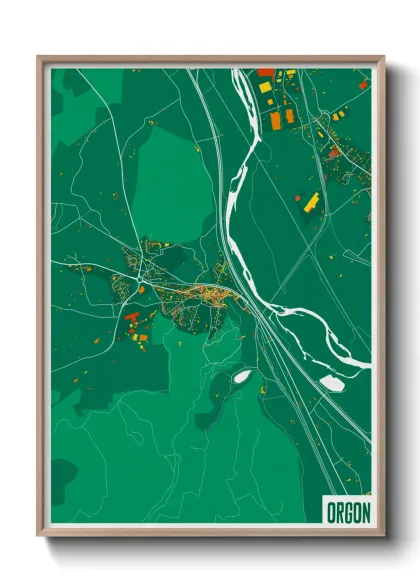 Une affiche de carte sur Orgon