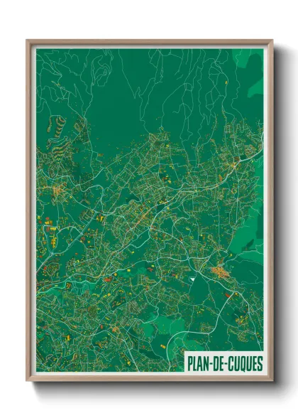 Une affiche de carte sur Plan-de-Cuques