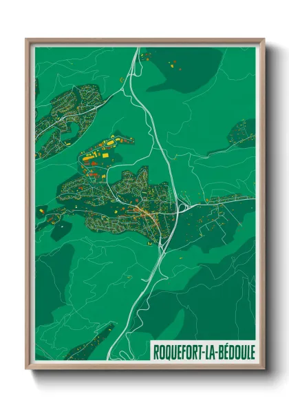 Une affiche de carte sur Roquefort-la-Bédoule