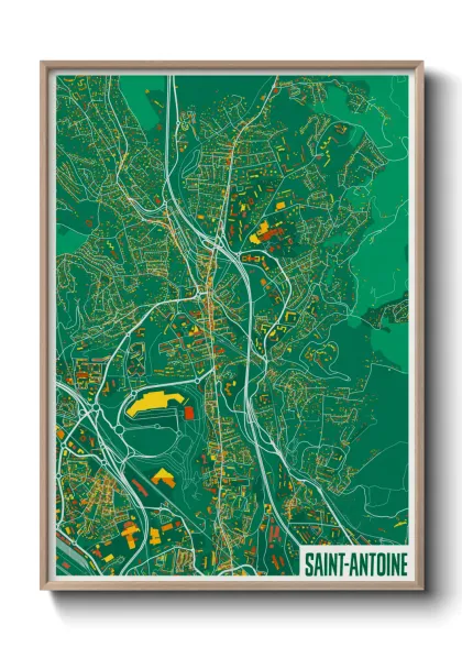Une affiche de carte sur Saint-Antoine