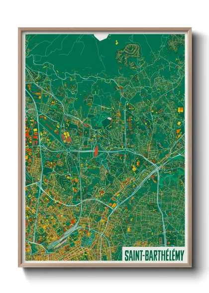 Une affiche de carte sur Saint-Barthélémy