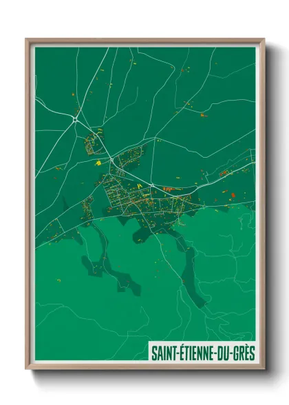 Une affiche de carte sur Saint-Étienne-du-Grès